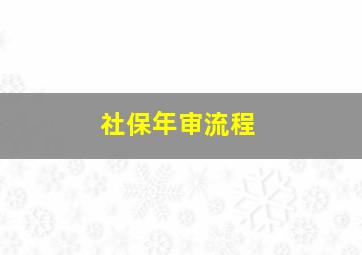 社保年审流程