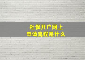 社保开户网上申请流程是什么