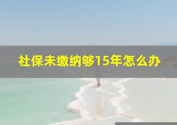 社保未缴纳够15年怎么办