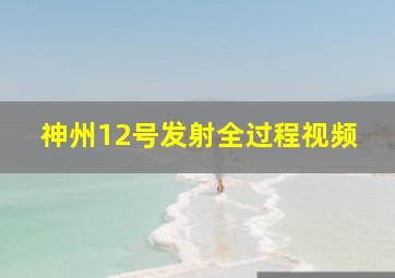 神州12号发射全过程视频