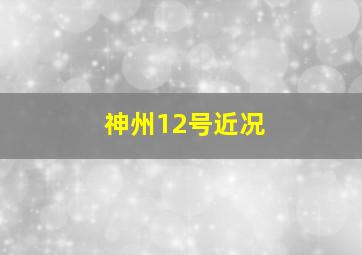 神州12号近况