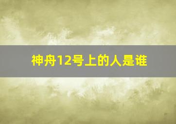 神舟12号上的人是谁