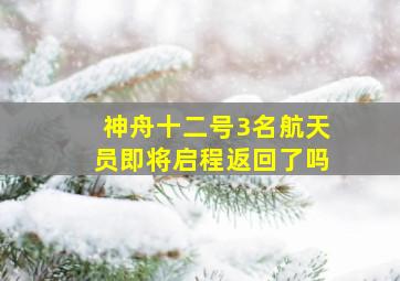 神舟十二号3名航天员即将启程返回了吗