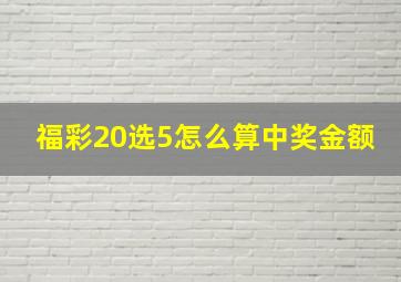 福彩20选5怎么算中奖金额