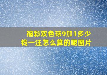 福彩双色球9加1多少钱一注怎么算的呢图片