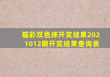 福彩双色球开奖结果2021012期开奖结果查询表