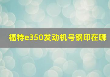 福特e350发动机号钢印在哪