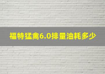 福特猛禽6.0排量油耗多少