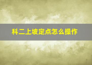 科二上坡定点怎么操作