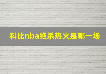 科比nba绝杀热火是哪一场