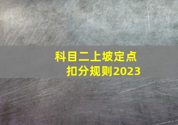 科目二上坡定点扣分规则2023