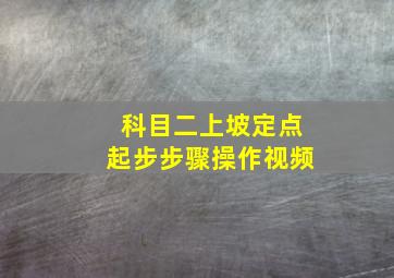 科目二上坡定点起步步骤操作视频