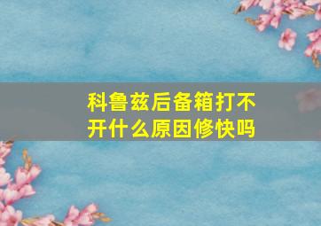 科鲁兹后备箱打不开什么原因修快吗