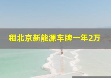 租北京新能源车牌一年2万