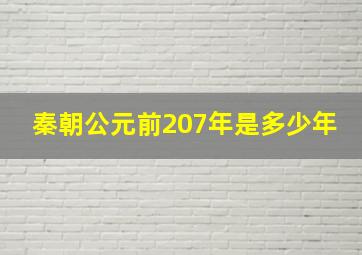 秦朝公元前207年是多少年