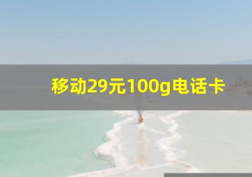 移动29元100g电话卡