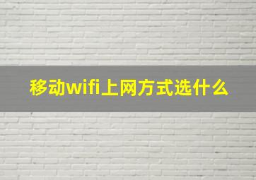 移动wifi上网方式选什么