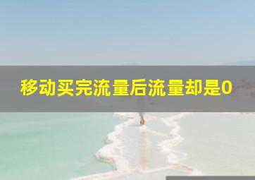 移动买完流量后流量却是0