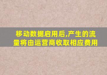 移动数据启用后,产生的流量将由运营商收取相应费用