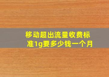 移动超出流量收费标准1g要多少钱一个月