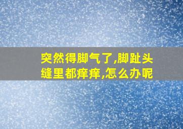 突然得脚气了,脚趾头缝里都痒痒,怎么办呢