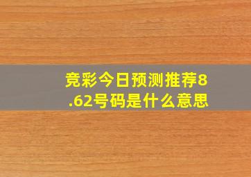 竞彩今日预测推荐8.62号码是什么意思