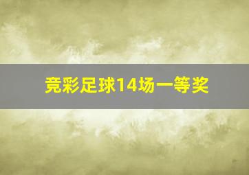 竞彩足球14场一等奖