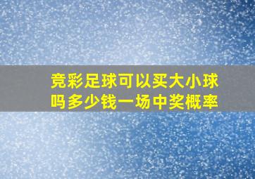 竞彩足球可以买大小球吗多少钱一场中奖概率