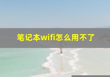 笔记本wifi怎么用不了