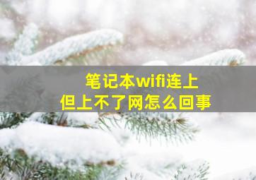 笔记本wifi连上但上不了网怎么回事