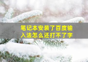 笔记本安装了百度输入法怎么还打不了字