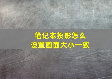 笔记本投影怎么设置画面大小一致