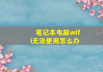 笔记本电脑wifi无法使用怎么办