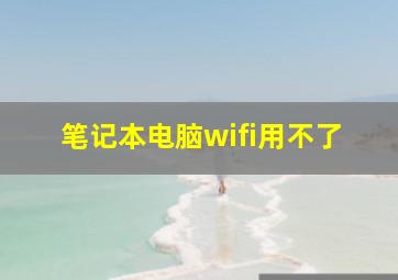 笔记本电脑wifi用不了