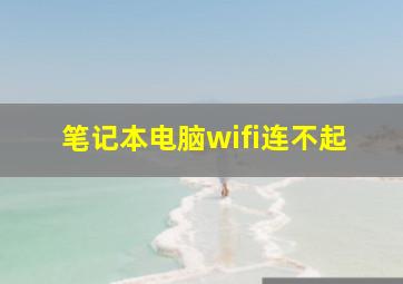 笔记本电脑wifi连不起