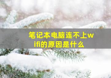 笔记本电脑连不上wifi的原因是什么