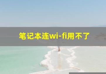 笔记本连wi-fi用不了