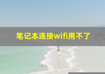 笔记本连接wifi用不了