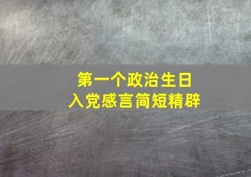 第一个政治生日入党感言简短精辟