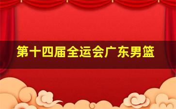 第十四届全运会广东男篮