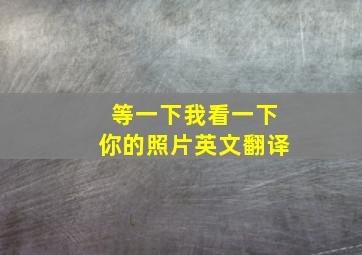 等一下我看一下你的照片英文翻译