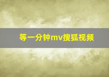 等一分钟mv搜狐视频