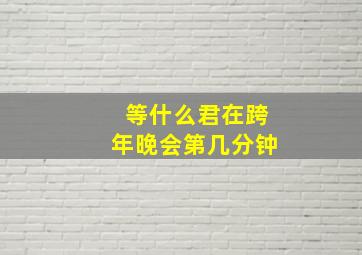 等什么君在跨年晚会第几分钟