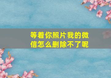 等着你照片我的微信怎么删除不了呢