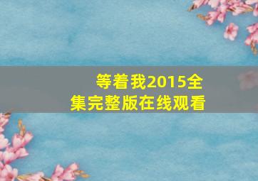 等着我2015全集完整版在线观看