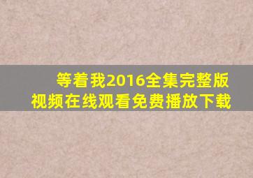 等着我2016全集完整版视频在线观看免费播放下载