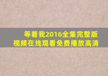 等着我2016全集完整版视频在线观看免费播放高清