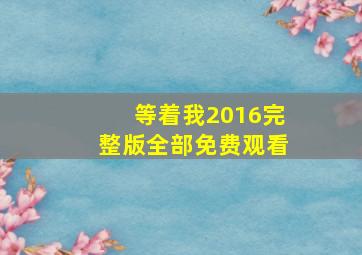 等着我2016完整版全部免费观看