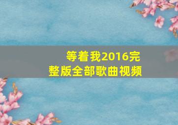 等着我2016完整版全部歌曲视频