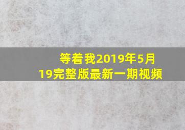 等着我2019年5月19完整版最新一期视频